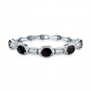 Браслет из белого золота Мастер Бриллиант с бриллиантом и сапфиром 05M10-220549-00-02 фото
