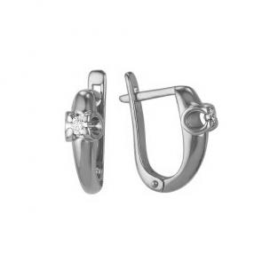 Серьги из белого золота Мастер Бриллиант с бриллиантом 05M2-104-542 фото