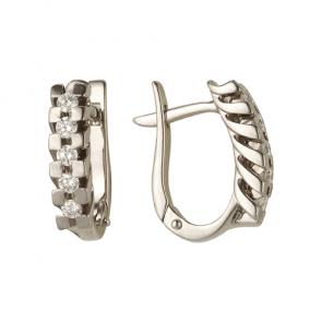 Серьги из белого золота Мастер Бриллиант с бриллиантом 05M2-104-579 фото