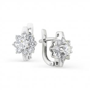 Серьги из белого золота Мастер Бриллиант с бриллиантом 05M2-105-479 фото