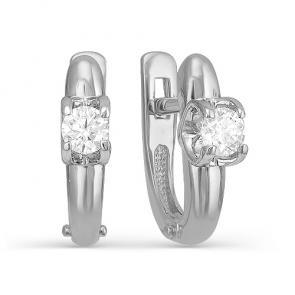 Серьги из белого золота Мастер Бриллиант с бриллиантом 05M2-106-354 фото