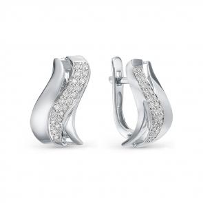 Серьги из белого золота Мастер Бриллиант с бриллиантом 05M2-106-914 фото