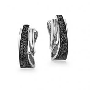 Серьги из белого золота Мастер Бриллиант с чёрным бриллиантом 05M2-107-054 фото