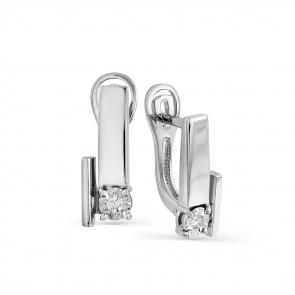 Серьги из белого золота Мастер Бриллиант с бриллиантом 05M2-107-080 фото