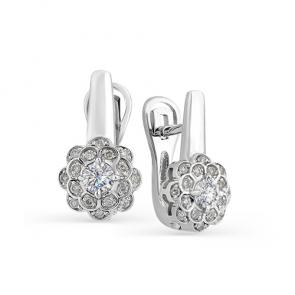 Серьги из белого золота Мастер Бриллиант с бриллиантом 05M2-107-122 фото