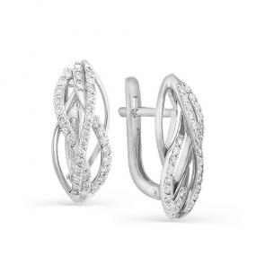 Серьги из белого золота Мастер Бриллиант с бриллиантом 05M2-107-198 фото