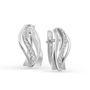 Серьги из белого золота Мастер Бриллиант с бриллиантом 05M2-107-350 фото