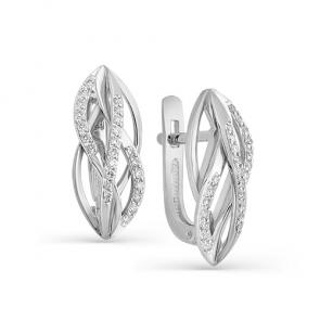 Серьги из белого золота Мастер Бриллиант с бриллиантом 05M2-107-355 фото