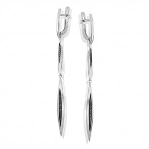 Серьги из белого золота Мастер Бриллиант с чёрным бриллиантом 05M2-107-405-48 фото