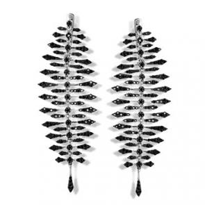 Серьги из белого золота Мастер Бриллиант с чёрным бриллиантом 05M2-107-571-48 фото