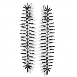 Серьги из белого золота Мастер Бриллиант с чёрным бриллиантом 05M2-107-595-48 фото