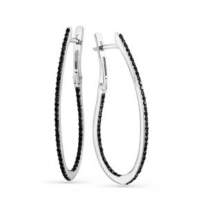 Серьги из белого золота Мастер Бриллиант с чёрным бриллиантом 05M2-107-633-48 фото