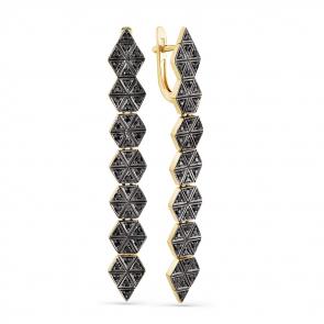 Серьги из белого золота Мастер Бриллиант с чёрным бриллиантом 05M2-107-637-48 фото