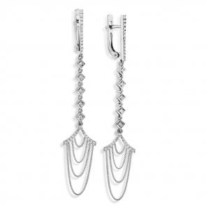 Серьги из белого золота Мастер Бриллиант с бриллиантом 05M2-107-643 фото