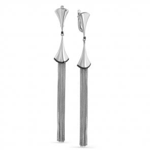 Серьги из белого золота Мастер Бриллиант с чёрным бриллиантом 05M2-107-706-48 фото