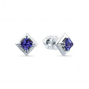 Серьги из белого золота Мастер Бриллиант с танзанитом 05M2-202077-00-31 фото