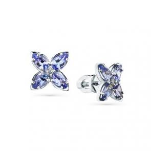 Серьги из белого золота Мастер Бриллиант с бриллиантом и танзанитом 05M2-202125-00-31 фото