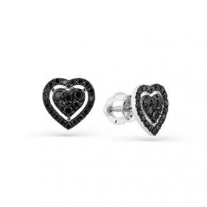 Серьги из белого золота Мастер Бриллиант с чёрным бриллиантом 05M2-202134-00-48 фото