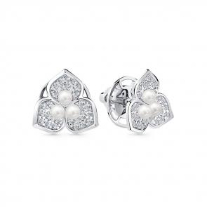 Серьги из белого золота Мастер Бриллиант с бриллиантом и жемчугом 05M2-202209-00-28 фото