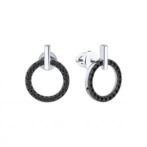 Серьги из белого золота Мастер Бриллиант с чёрным бриллиантом 05M2-202226-00-48 фото