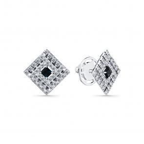 Серьги из белого золота Мастер Бриллиант с бриллиантом и сапфиром 05M2-202306-00-02 фото