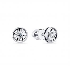 Серьги из белого золота Мастер Бриллиант с бриллиантом 05M2-205254-01-00 фото