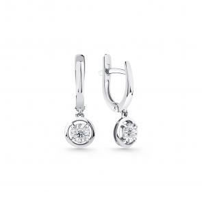 Серьги из белого золота Мастер Бриллиант с бриллиантом 05M2-205265-01-00 фото