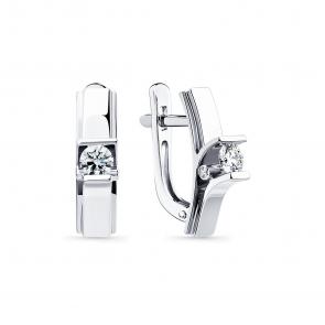 Серьги из белого золота Мастер Бриллиант с бриллиантом 05M2-206483-01-00 фото