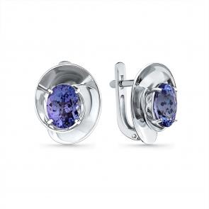 Серьги из белого золота Мастер Бриллиант с танзанитом 05M2-207353-02-31 фото