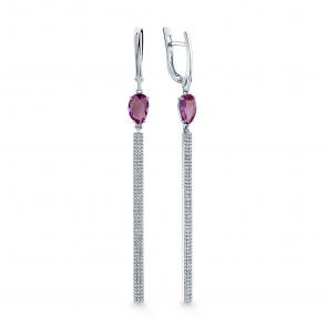 Серьги из белого золота Мастер Бриллиант с бриллиантом и сапфиром 05M2-207621-00-45 фото