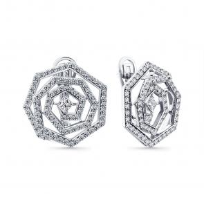 Серьги из белого золота Мастер Бриллиант с бриллиантом 05M2-207673-00-00 фото