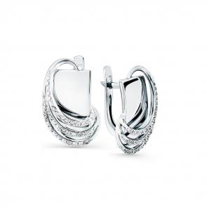 Серьги из белого золота Мастер Бриллиант с бриллиантом 05M2-207843-00-70 фото