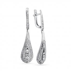 Серьги из белого золота Мастер Бриллиант с бриллиантом 05M2-207882-00-00 фото