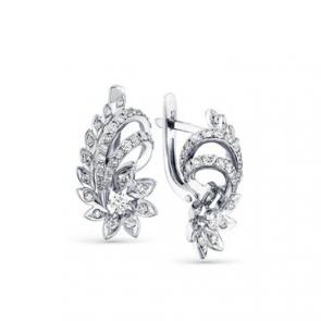 Серьги из белого золота Мастер Бриллиант с бриллиантом 05M2-207896-00-00 фото