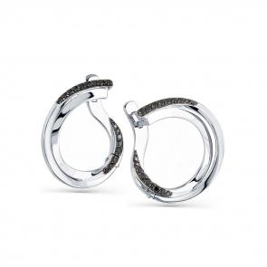 Серьги из белого золота Мастер Бриллиант с чёрным бриллиантом 05M2-207930-00-48 фото