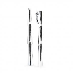 Серьги из белого золота Мастер Бриллиант с чёрным бриллиантом 05M2-208041-00-48 фото