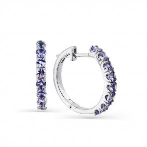 Серьги из белого золота Мастер Бриллиант с танзанитом 05M2-208086-00-31 фото