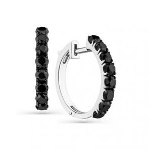 Серьги из белого золота Мастер Бриллиант с чёрным бриллиантом 05M2-208086-00-48 фото