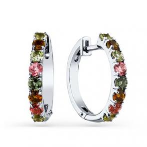 Серьги из белого золота Мастер Бриллиант с турмалином 05M2-208086-00-60 фото