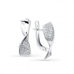 Серьги из белого золота Мастер Бриллиант с бриллиантом 05M2-208088-00-00 фото