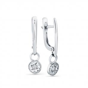 Серьги из белого золота Мастер Бриллиант с бриллиантом 05M2-208114-00-00 фото