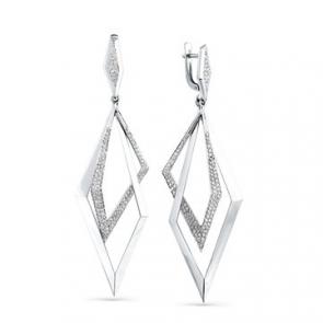 Серьги из белого золота Мастер Бриллиант с бриллиантом 05M2-208117-00-00 фото