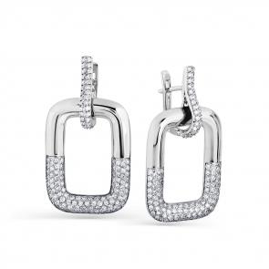 Серьги из белого золота Мастер Бриллиант с бриллиантом 05M2-208221-00-00 фото