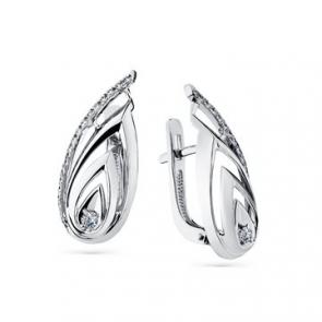 Серьги из белого золота Мастер Бриллиант с бриллиантом 05M2-208280-00-00 фото