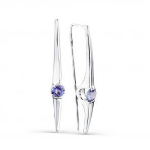 Серьги из белого золота Мастер Бриллиант с танзанитом 05M2-208289-00-31 фото