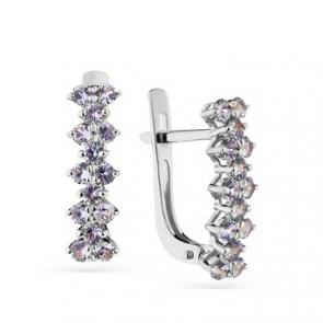 Серьги из белого золота Мастер Бриллиант с танзанитом 05M2-208316-00-31 фото