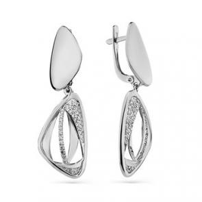 Серьги из белого золота Мастер Бриллиант с бриллиантом 05M2-208347-00-00 фото