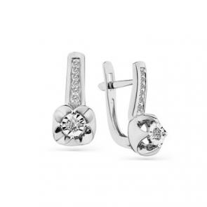 Серьги из белого золота Мастер Бриллиант с бриллиантом 05M2-208356-00-00 фото