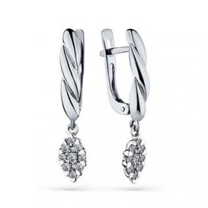 Серьги из белого золота Мастер Бриллиант с бриллиантом 05M2-208381-00-00 фото