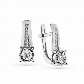 Серьги из белого золота Мастер Бриллиант с бриллиантом 05M2-208397-00-00 фото